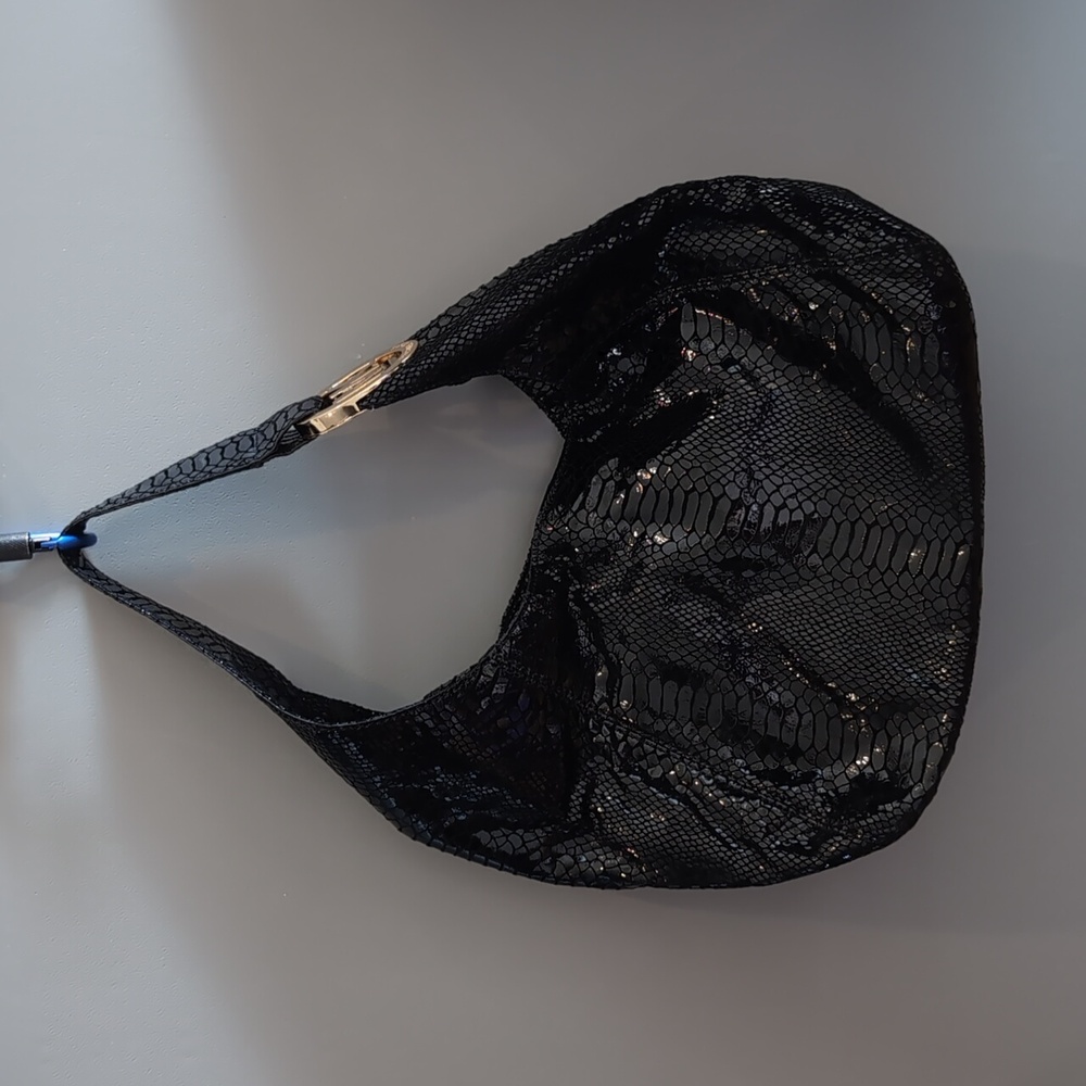 Michael Kors Black Leather Python Handbag/shoulder purse.
